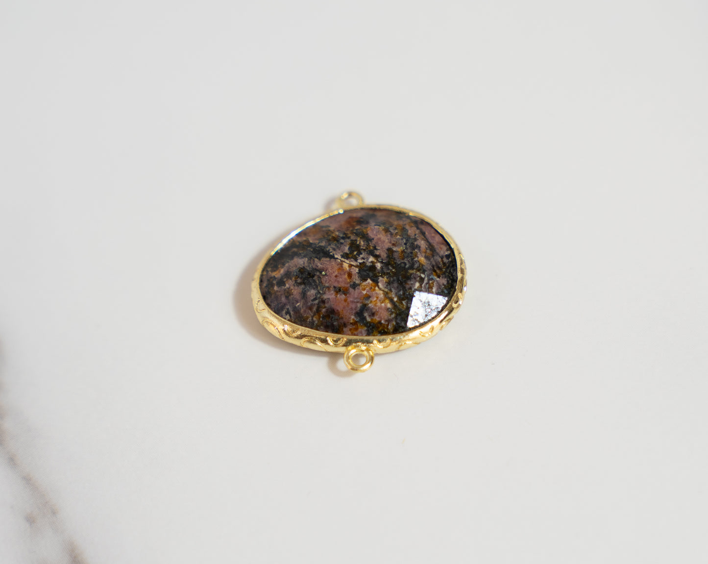 Black/Brown Oval Stone Link