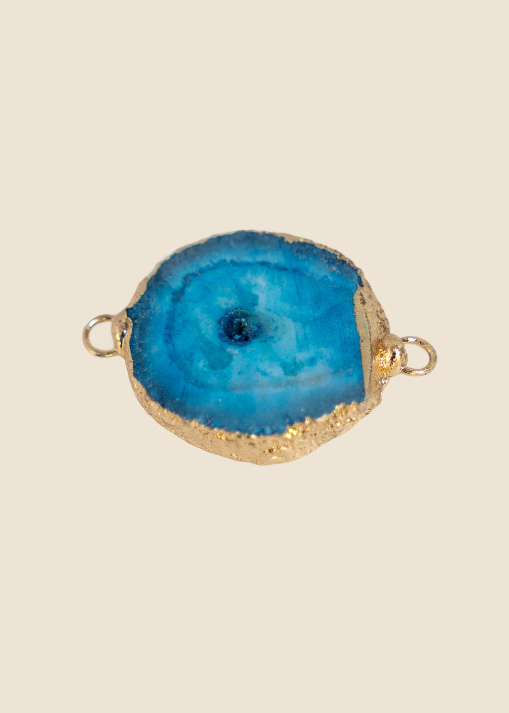 Blue Oval Stone Link Charm for Eli & Kai leather journals