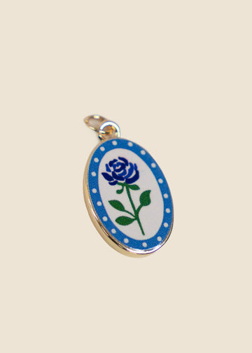 Blue Rose Charm for Eli & Kai leather journals
