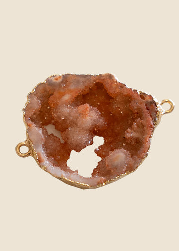 Burnt Orange Agate Link Charm for Eli & Kai leather journals