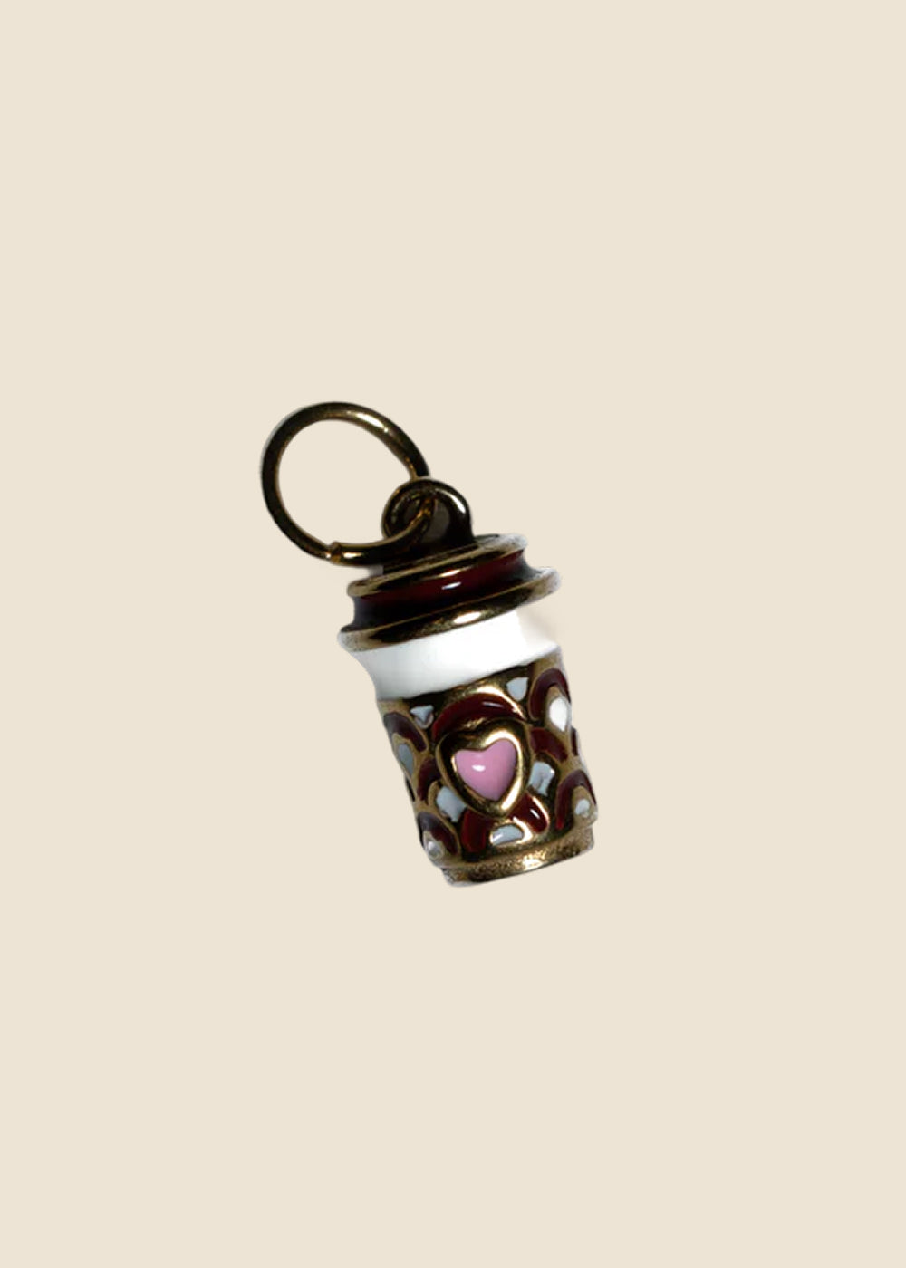 Coffee Mug With Red Heart Charm for Eli & Kai leather journals