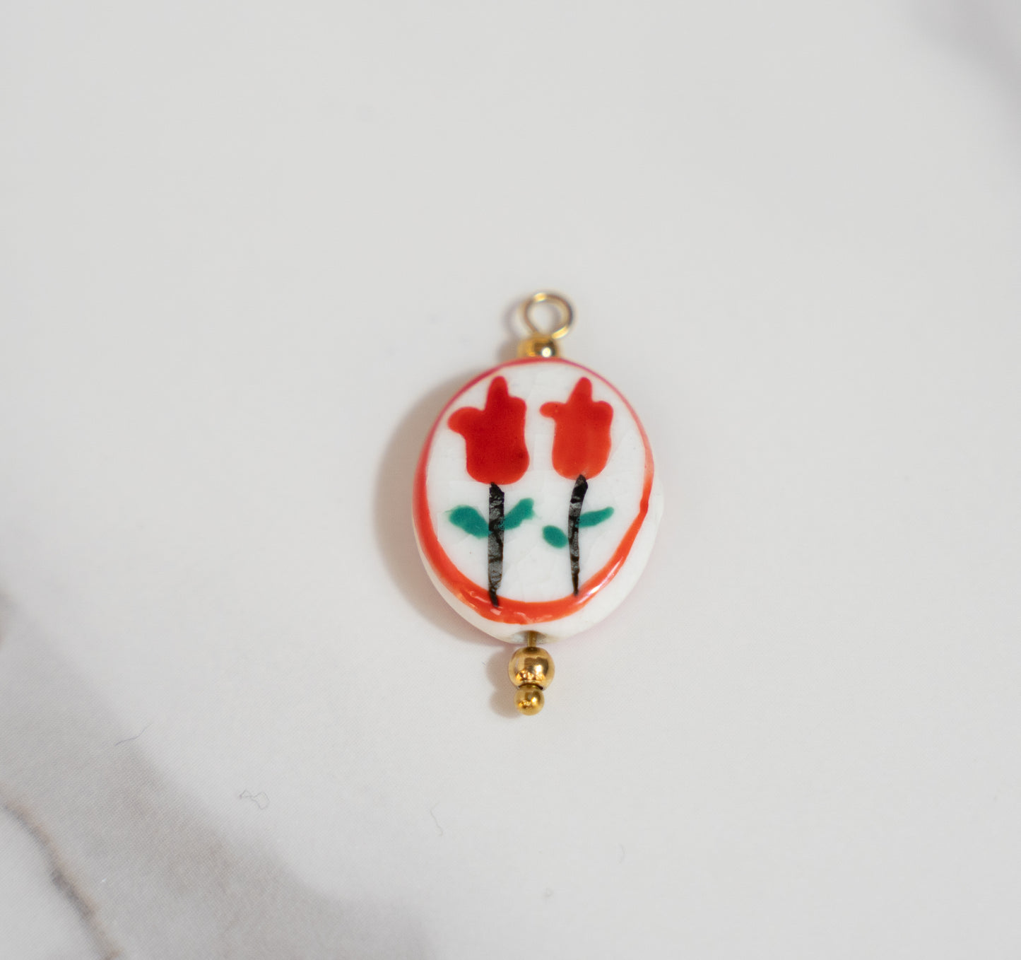 Hand Painted Red Flowers