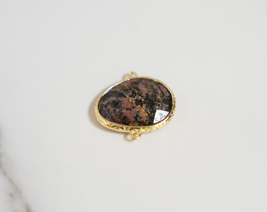 Black/Brown Oval Stone Link