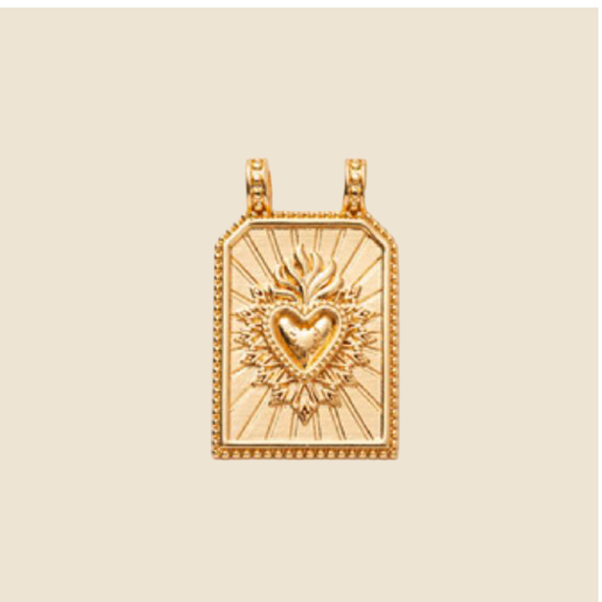 Sacred Heart Gold Charm Pendant