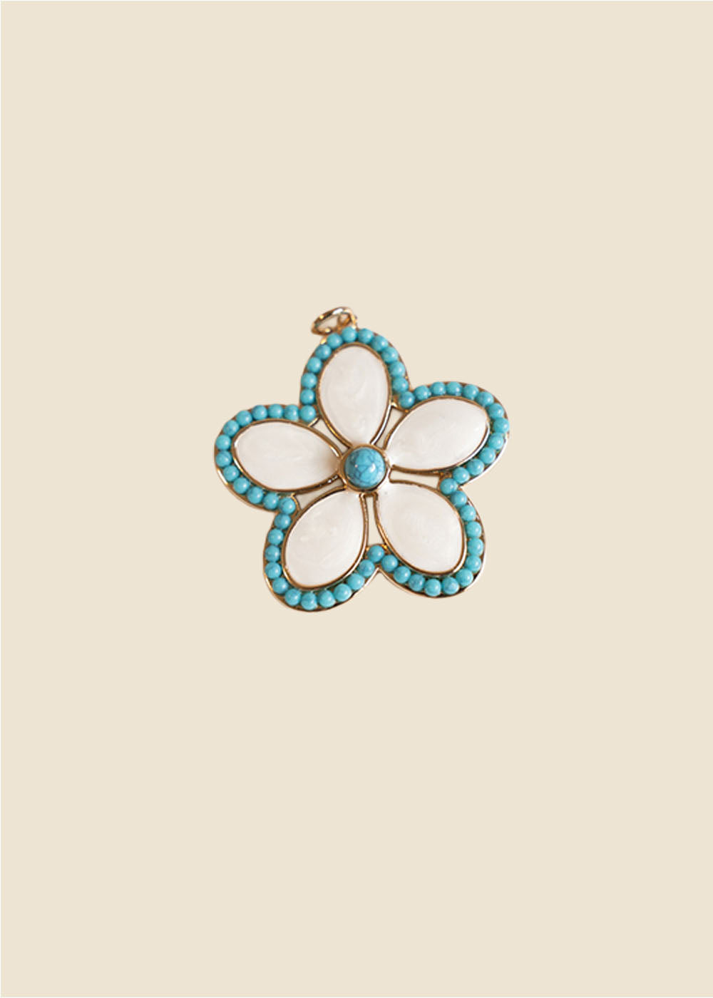 Turquoise Bloom Flower Charm Pendant
