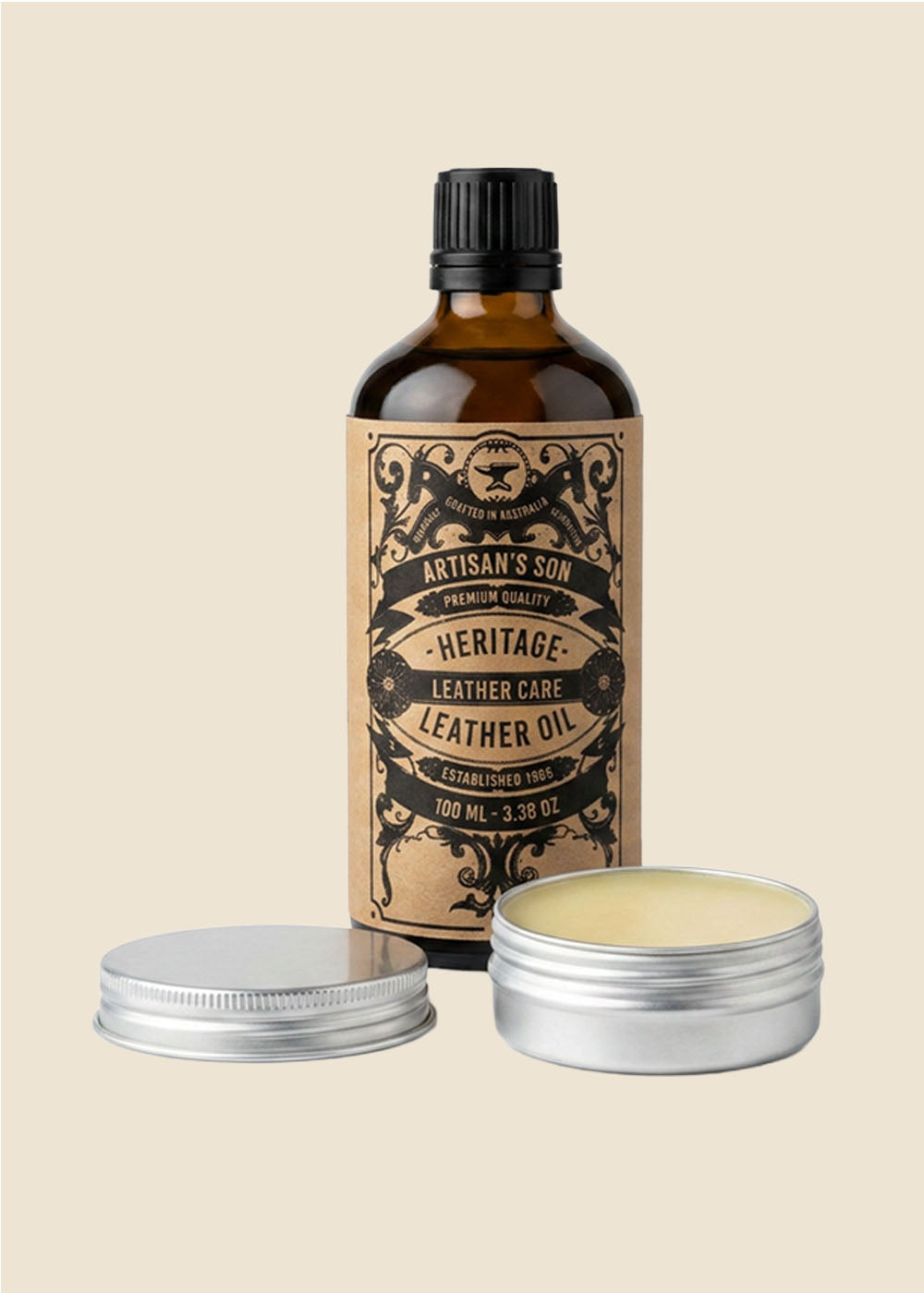 Artisan's Son Heritage Leather Care Kit | Leather Oil & Premium Wax Conditioner