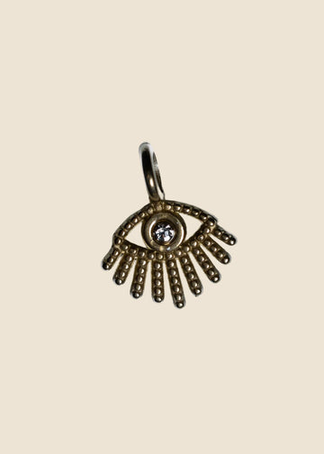 Evil Eye with Stone Charm for Eli & Kai leather journals