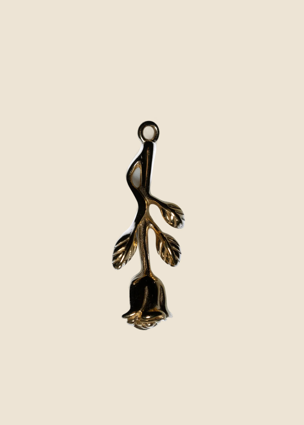 Gold: Falling Rose Charm in Gold for Eli & Kai leather journals