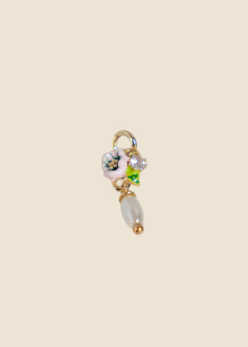 Flower With Pearl Drop Charm for Eli & Kai leather journals