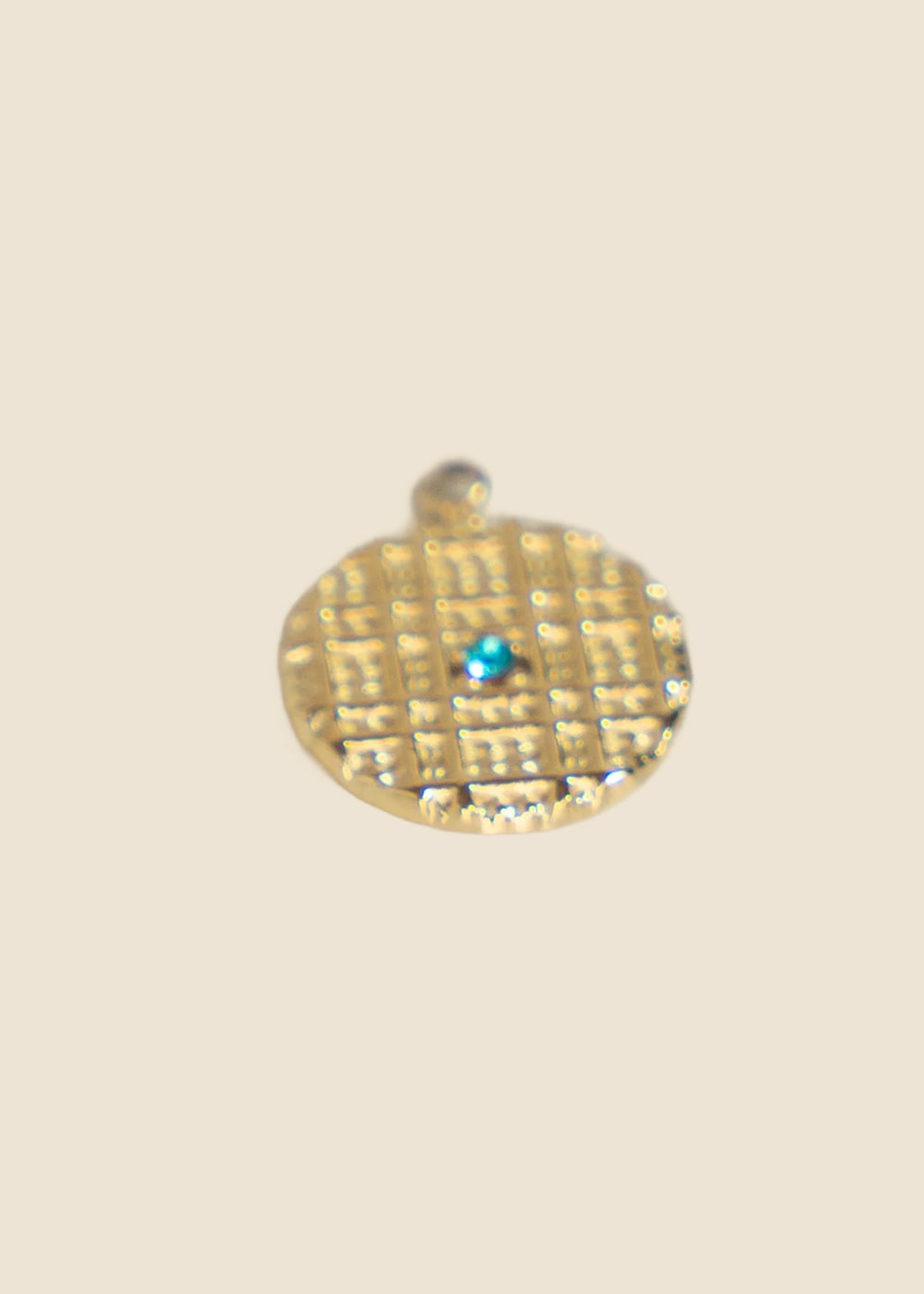 Gold Round With One Stone Charm for Eli & Kai leather journals