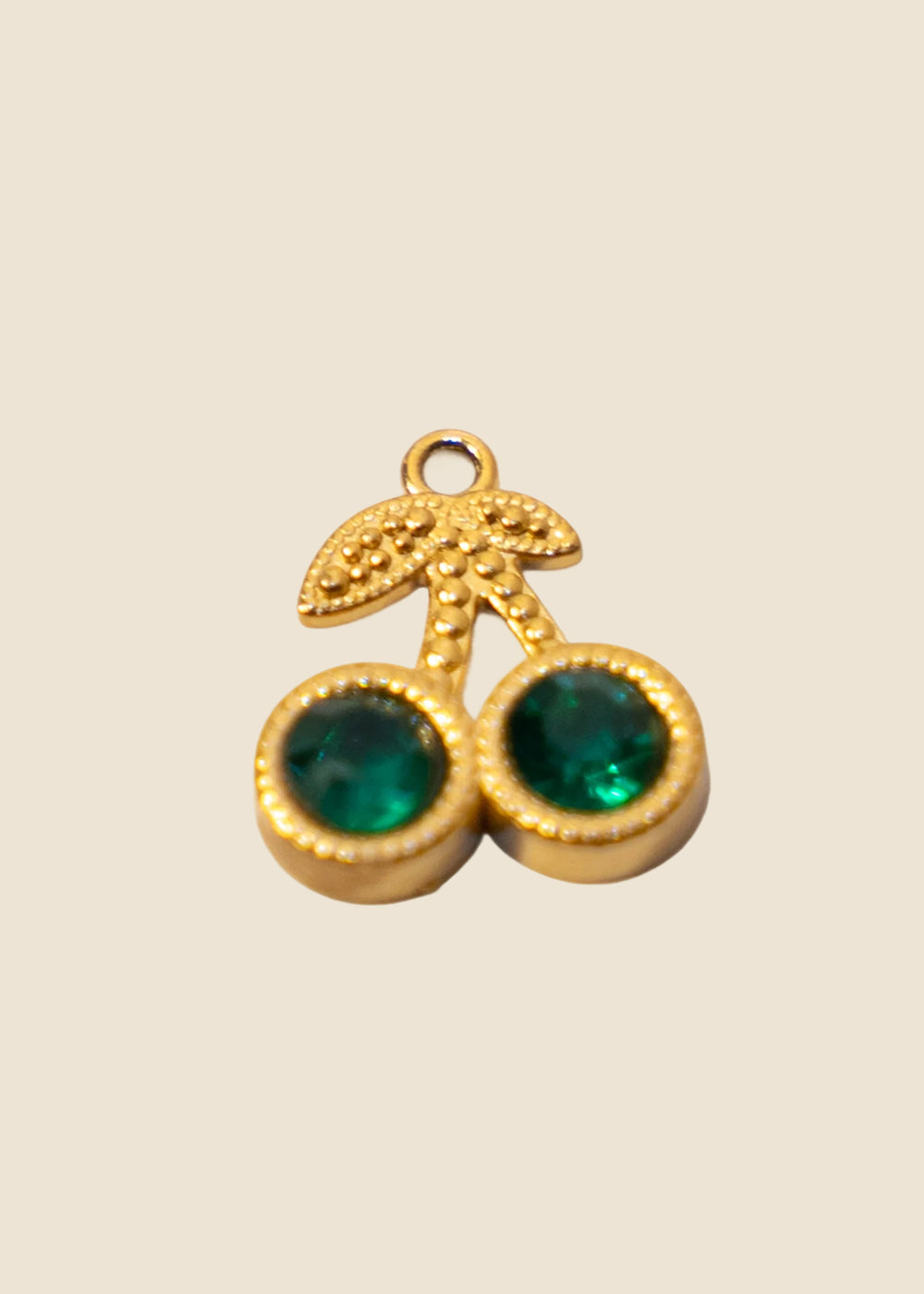 Green Cherry Charm for Eli & Kai leather journals
