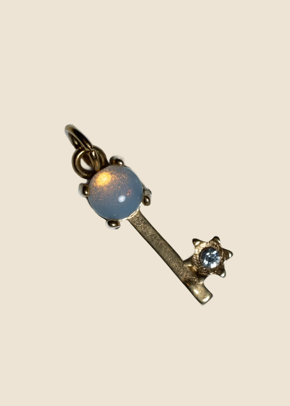 Key with Stone Charm for Eli & Kai leather journals