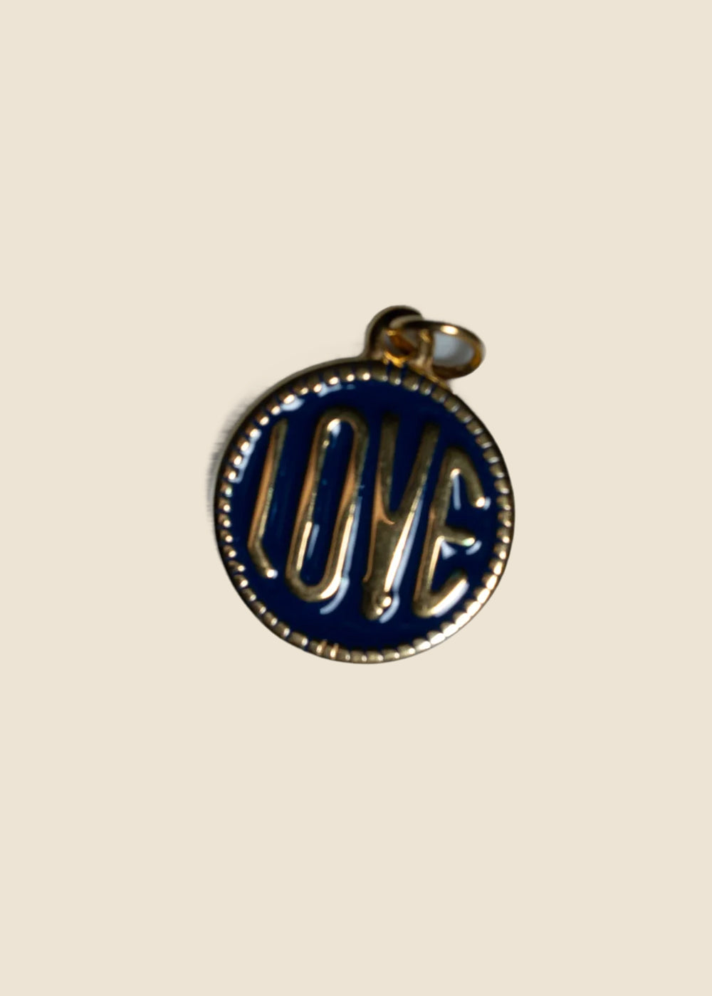 Gold: Love on Blue Charm in Gold for Eli & Kai leather journals
