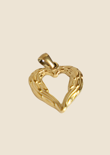 Open Heart Textured Charm for Eli & Kai leather journals