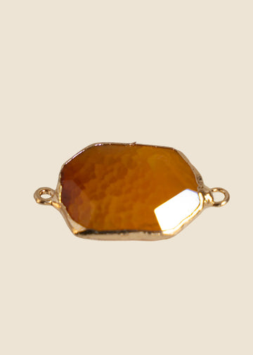 Orange Stone Link Charm for Eli & Kai leather journals