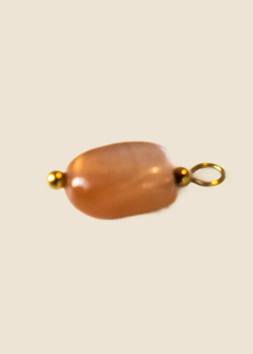 Peach Stone Charm for Eli & Kai leather journals