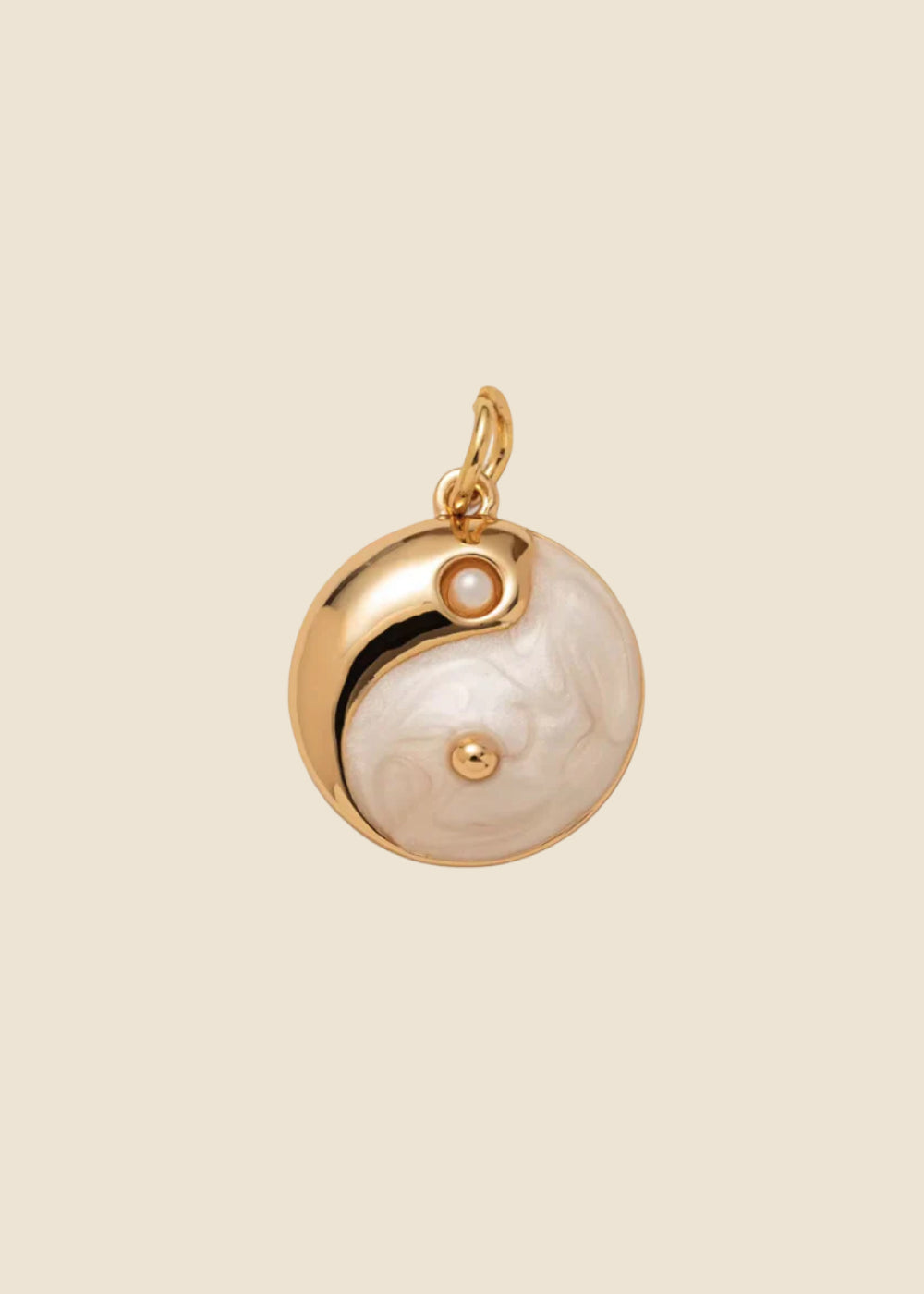 Pearl Peace Sign Charm for Eli & Kai leather journals