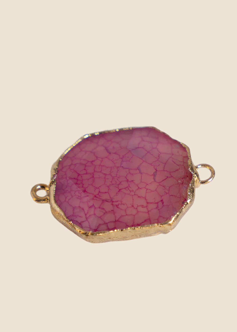 Dark Pink Stone Link Charm for Eli & Kai leather journals