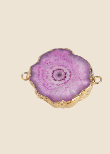 Pink Stone Link Charm for Eli & Kai leather journals