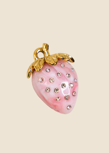 Pink Strawberry Charm for Eli & Kai leather journals