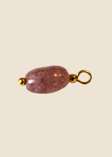 Pink Stone Charm for Eli & Kai leather journals