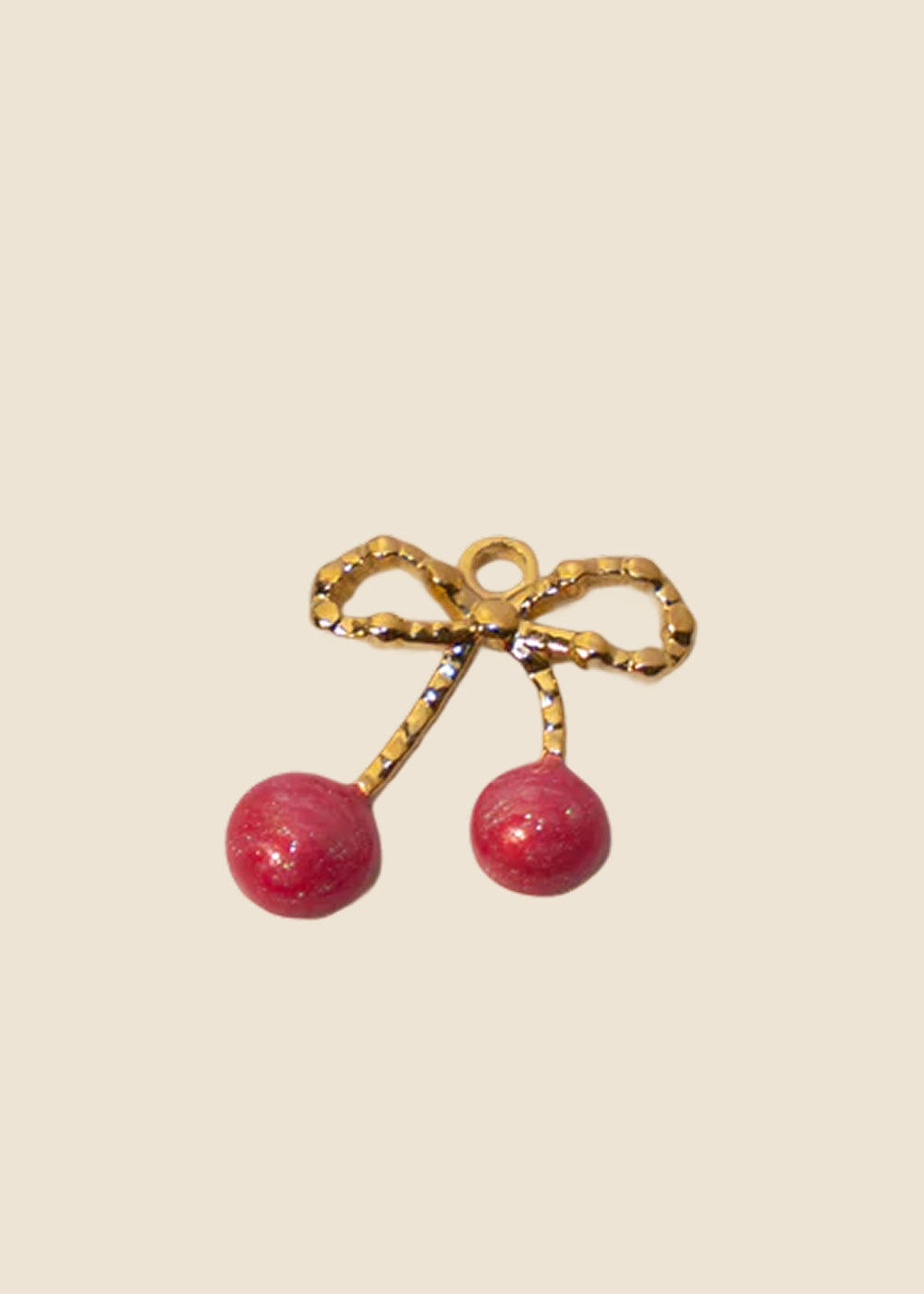 Pink and Gold Cherry Charm for Eli & Kai leather journals