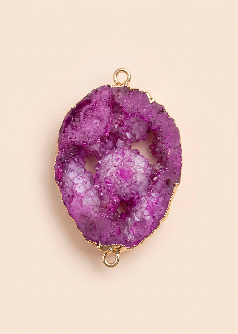 Large Pink Stone Link – Crystal Detail