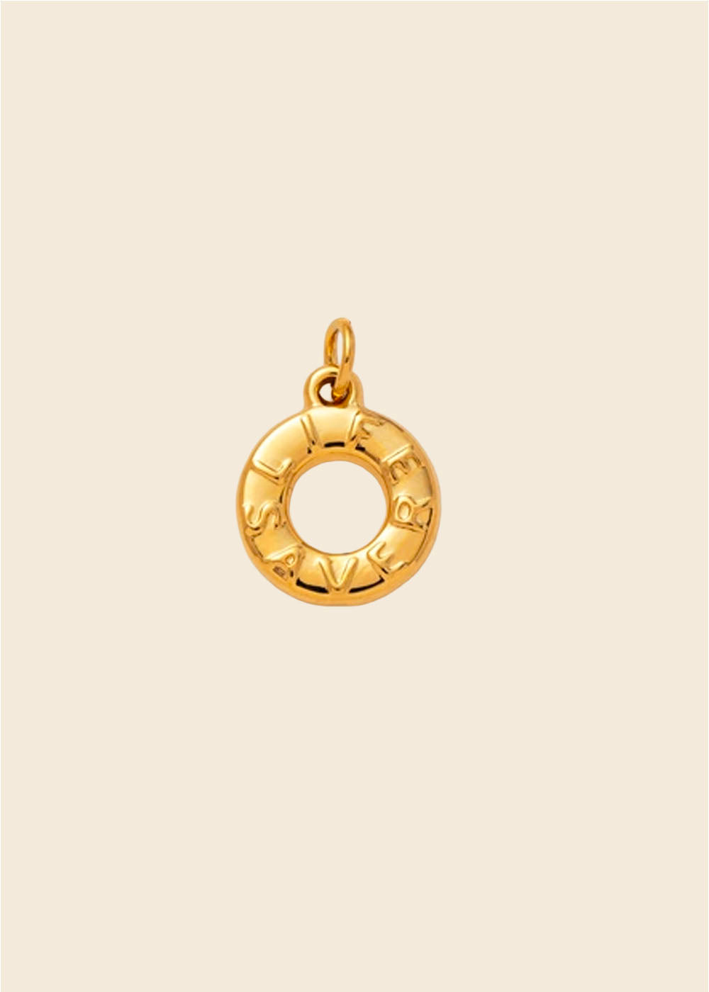 Life Saver Ring Charm – Polished Gold
