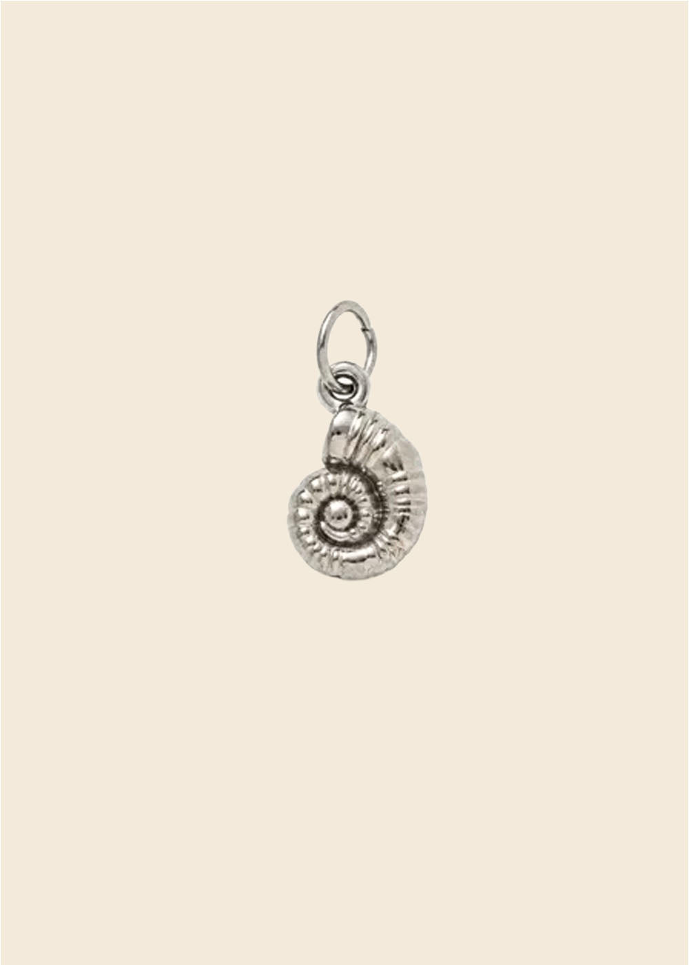 Spiral Shell Charm – Textured Silver