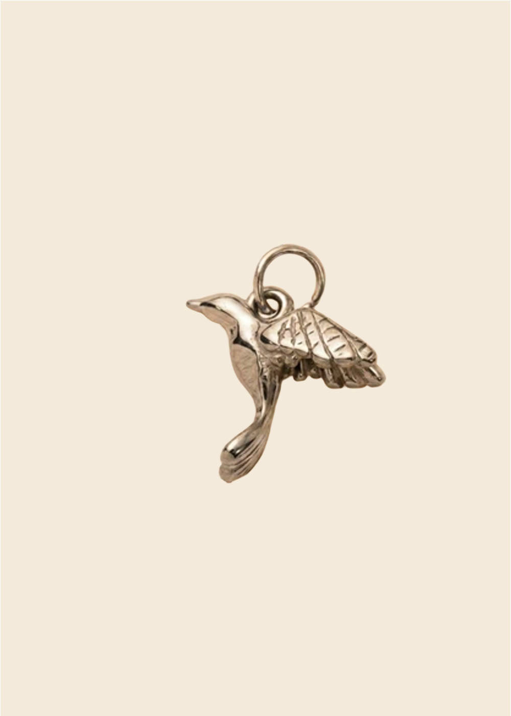 Hummingbird Charm – Sculpted Silver