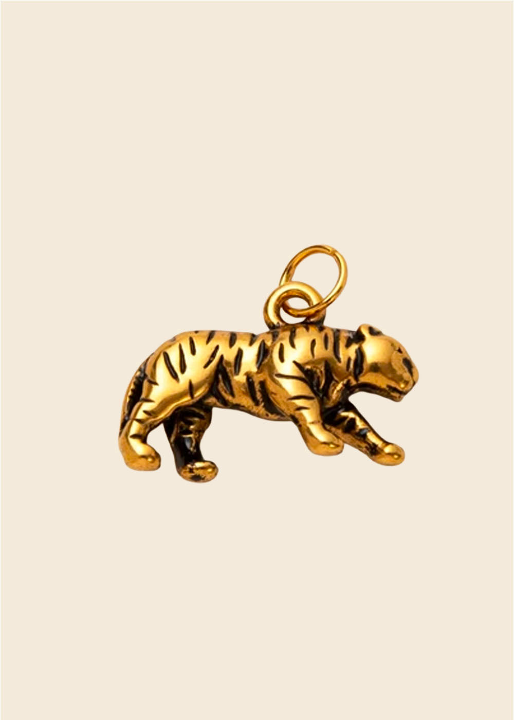 Tiger Charm – Antique Gold