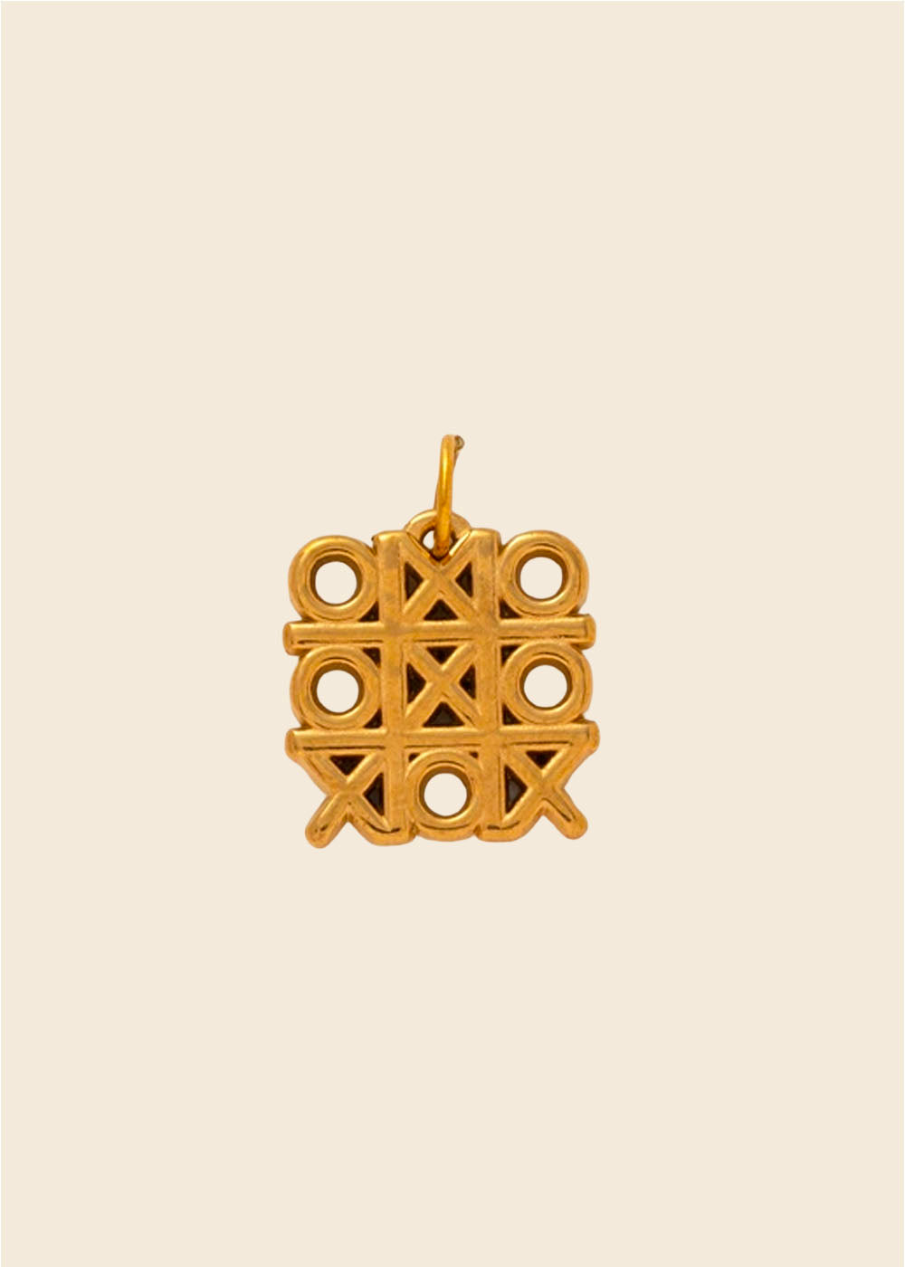 XOXO Noughts & Crosses Charm – Antique Gold