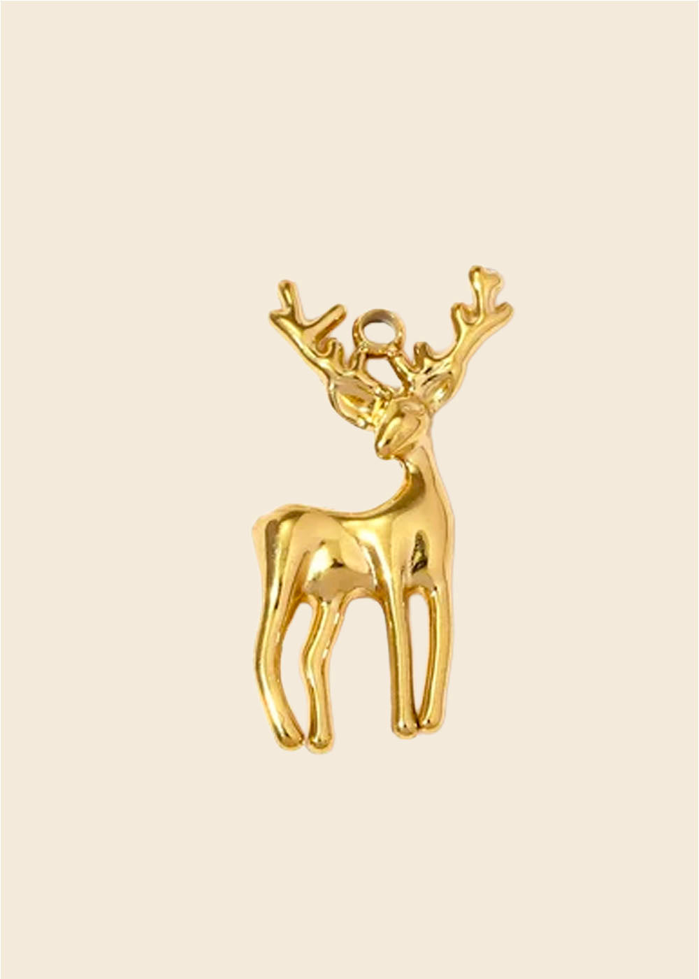 Deer Charm – Polished Gold