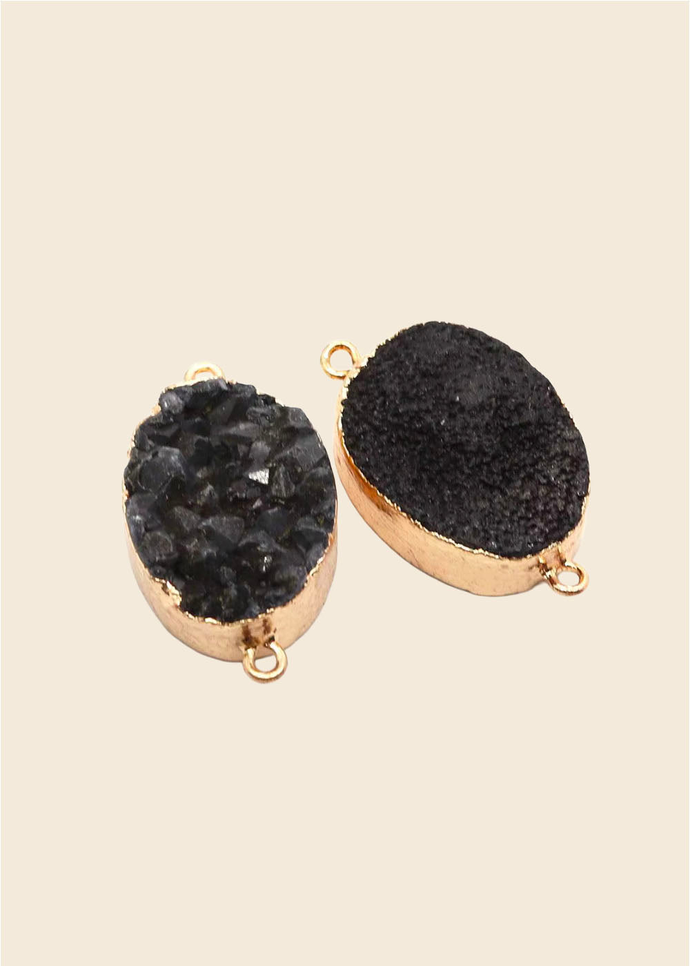 Black Druzy Crystal Link – Thick