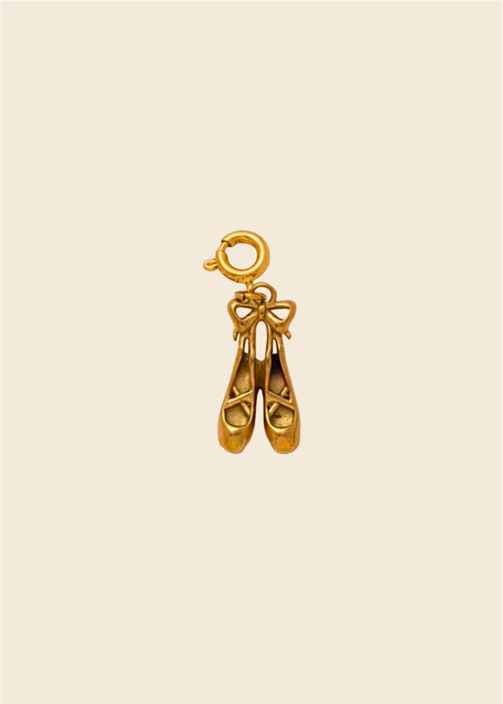 Ballet Shoes Clasp Charm – Antique Gold