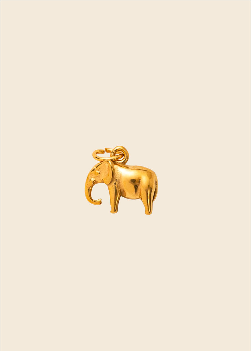 Elephant Charm – Polished Gold