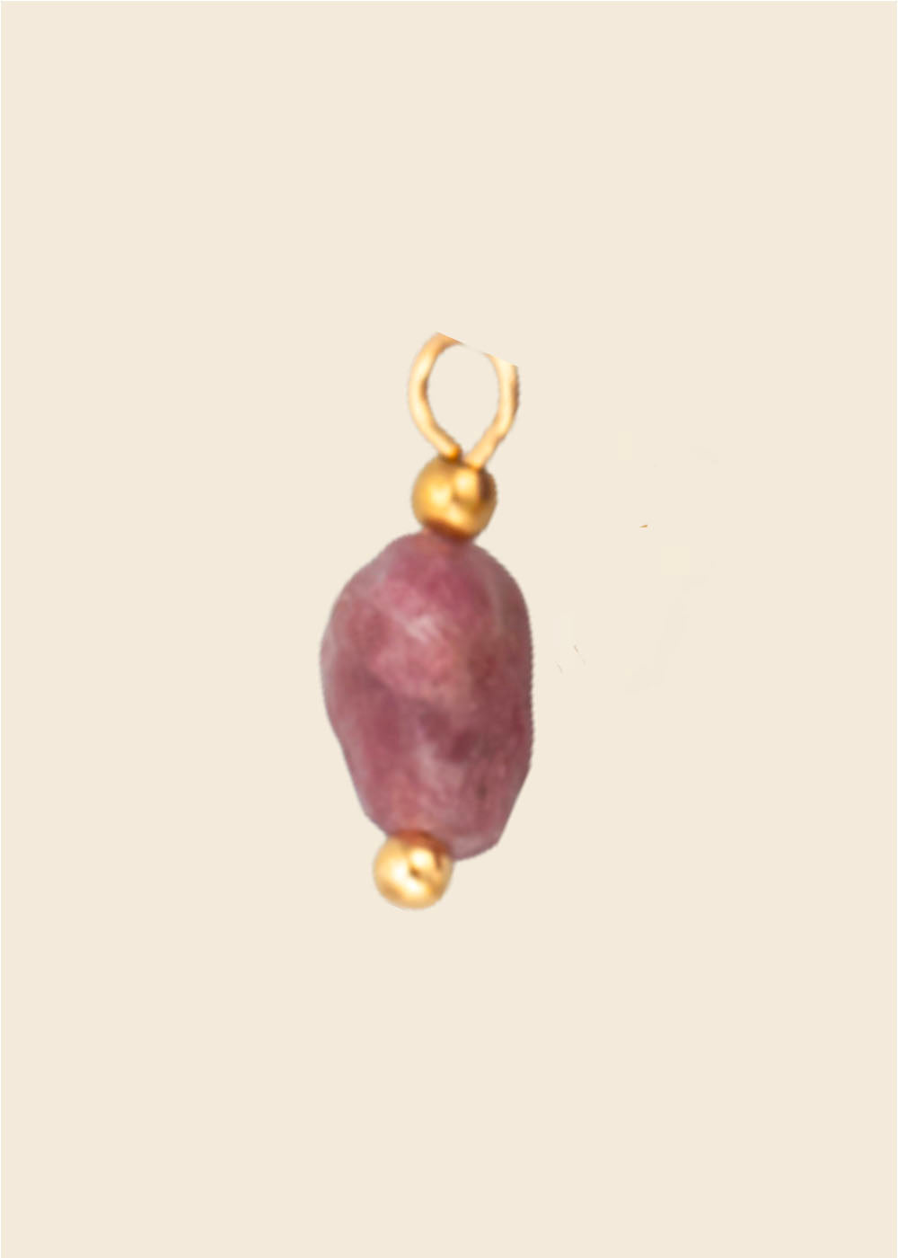 Deep Pink Stone Charm – Gold
