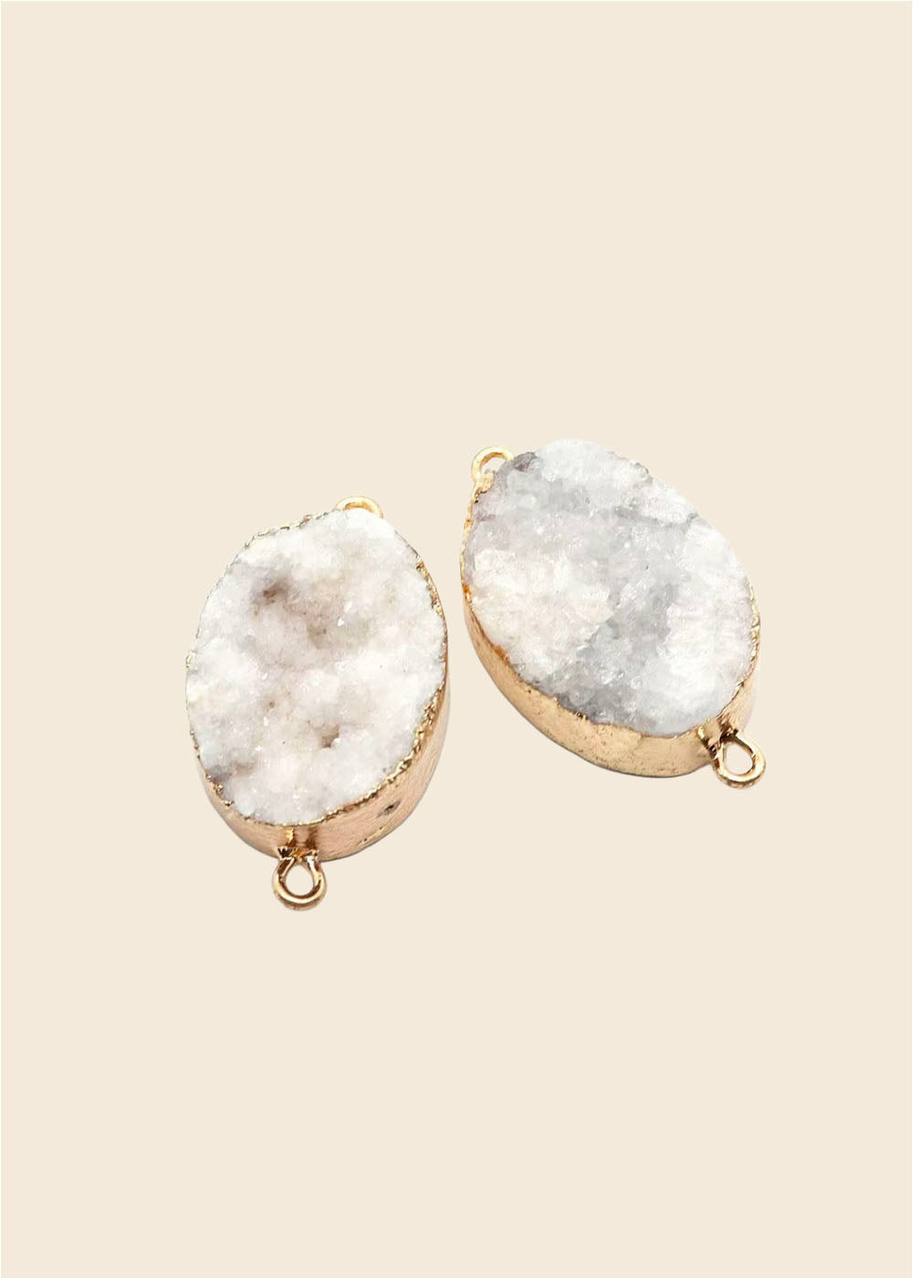 White Druzy Crystal Link – Thick