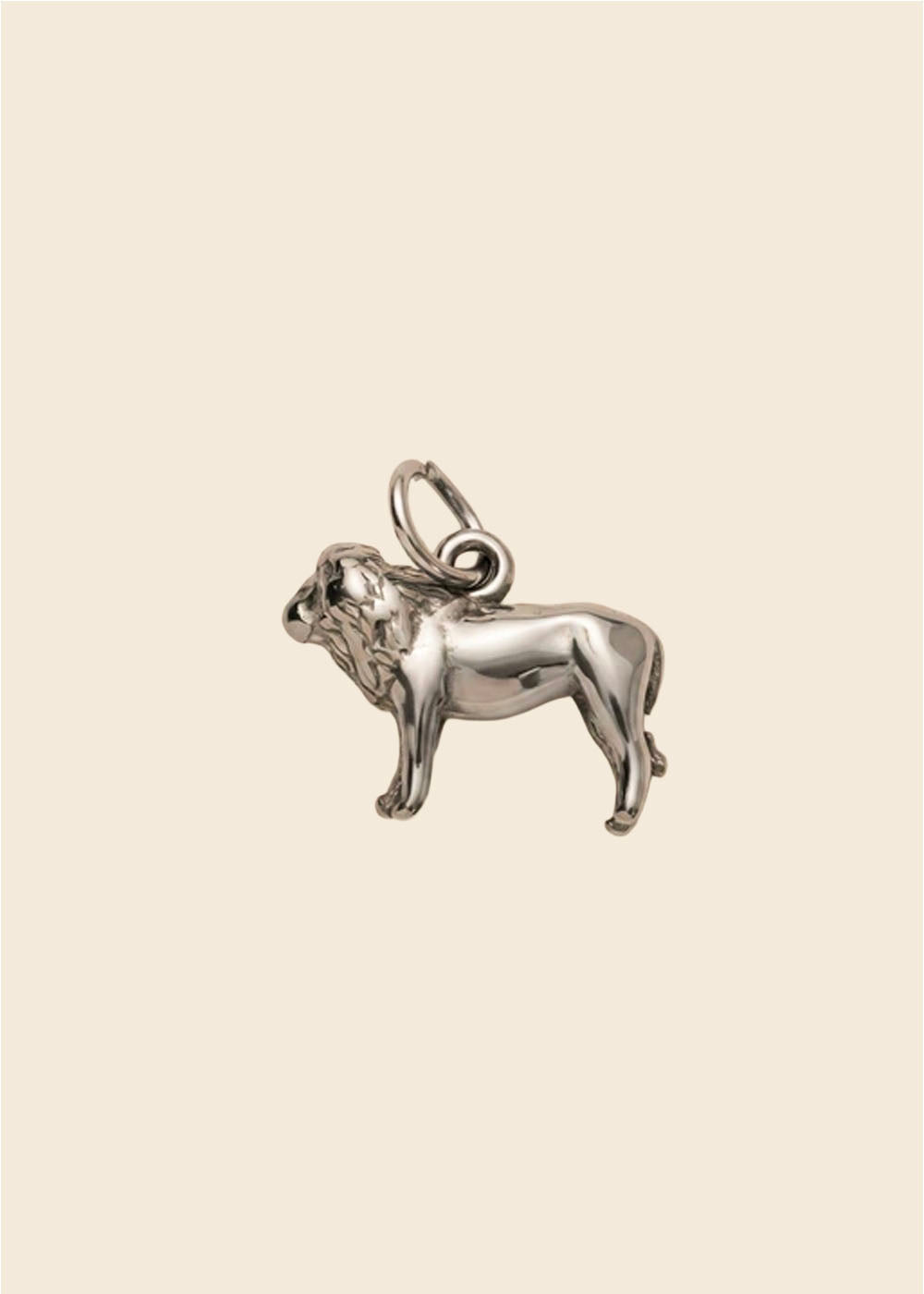 Lion Charm – Sculpted Silver