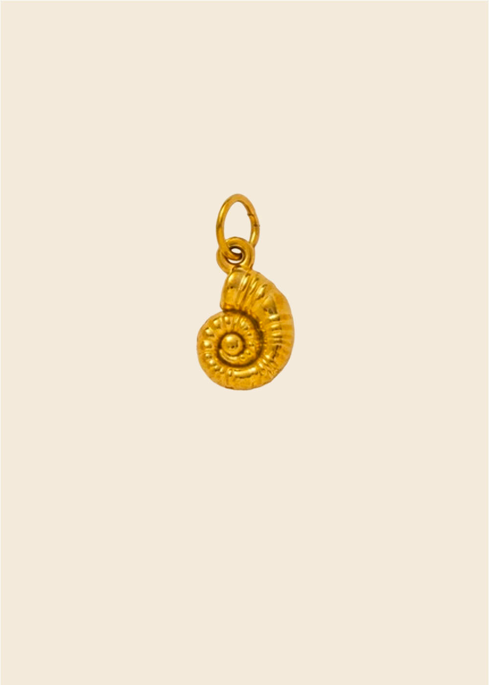 Spiral Shell Charm – Textured Gold