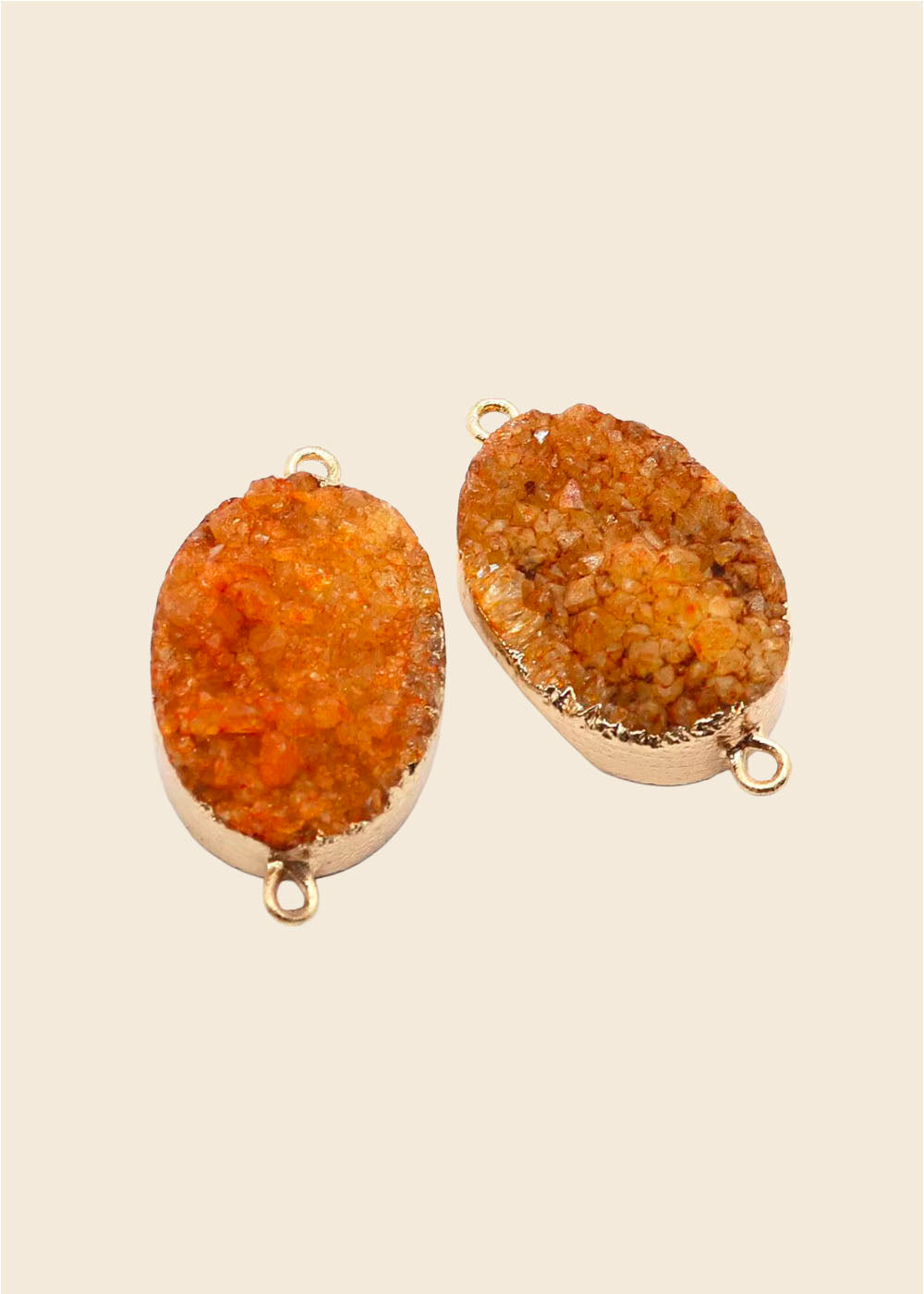 Orange Druzy Crystal Link – Thick