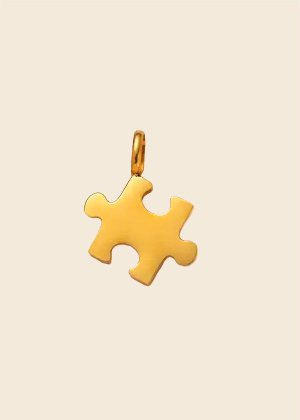 Puzzle Piece Charm – Polished Gold
