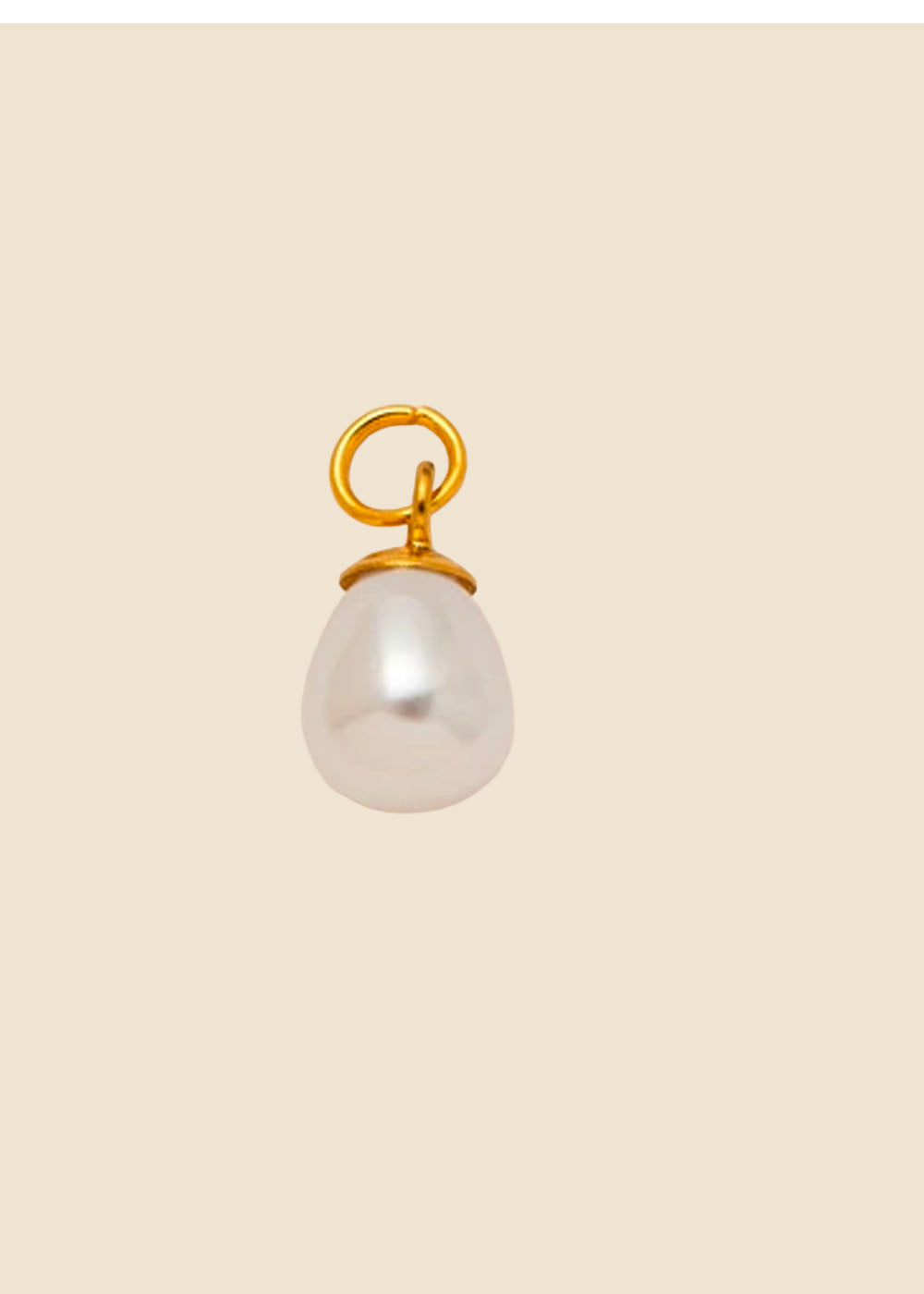 Pearl Drop Charm – Teardrop Pearl & Gold