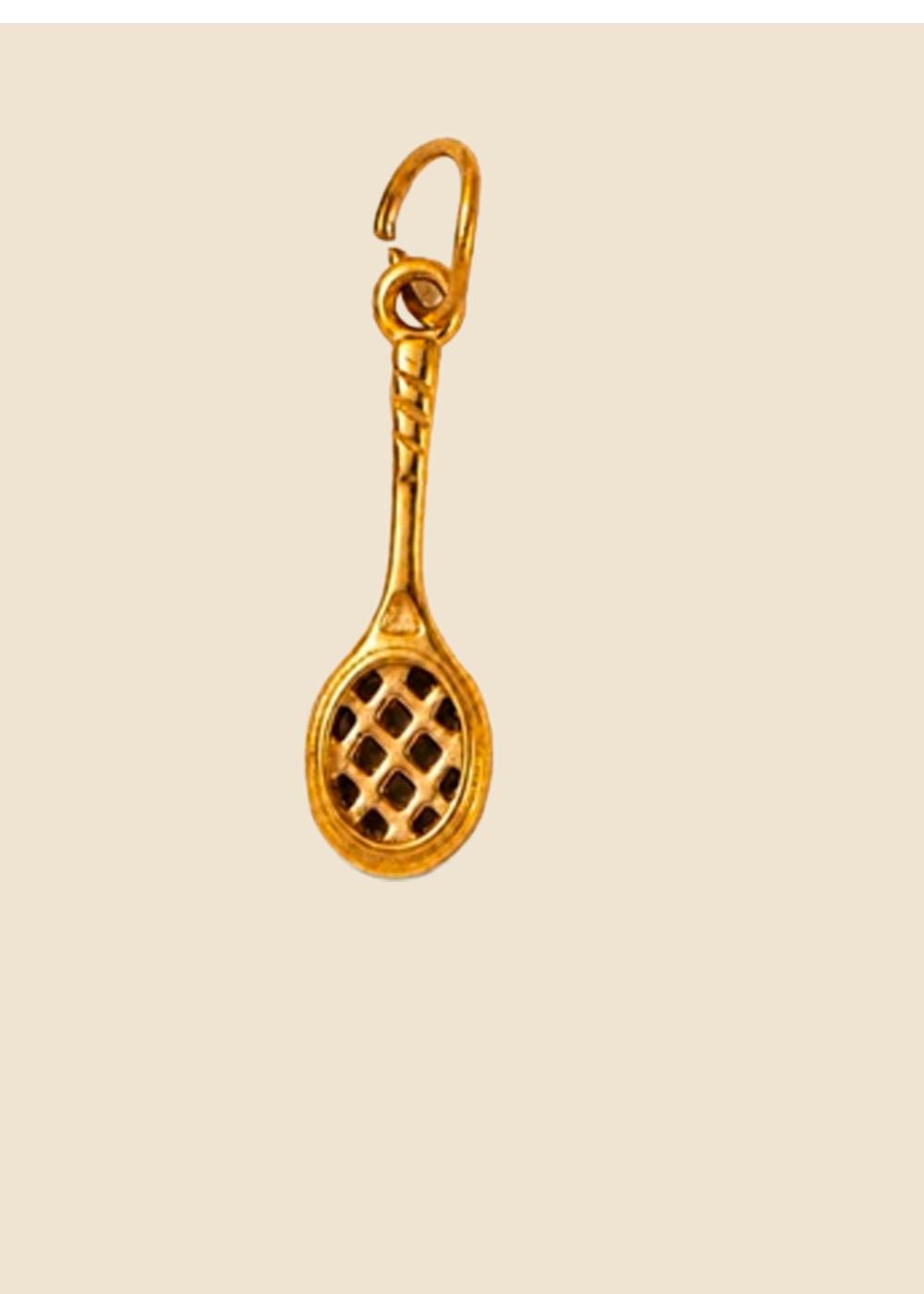 Tennis Racket Charm – Sculpted Gold