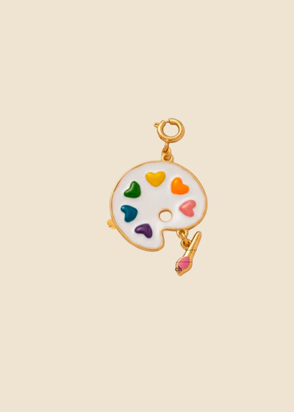 Paint Palette Clasp Charm – Rainbow Enamel & Gold