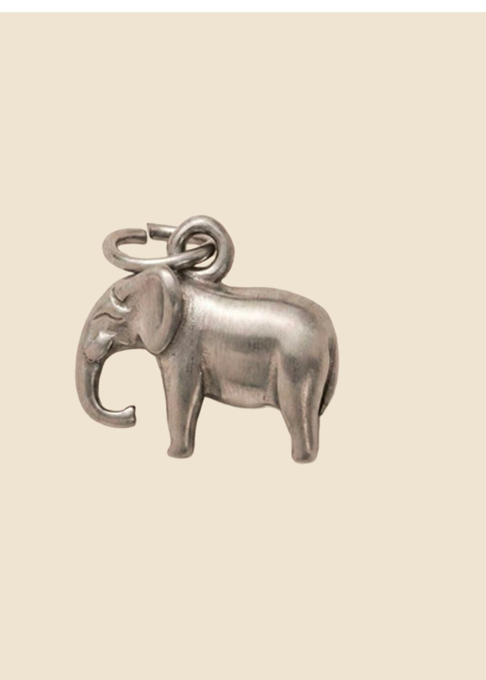 Elephant Charm – Brushed Silver
