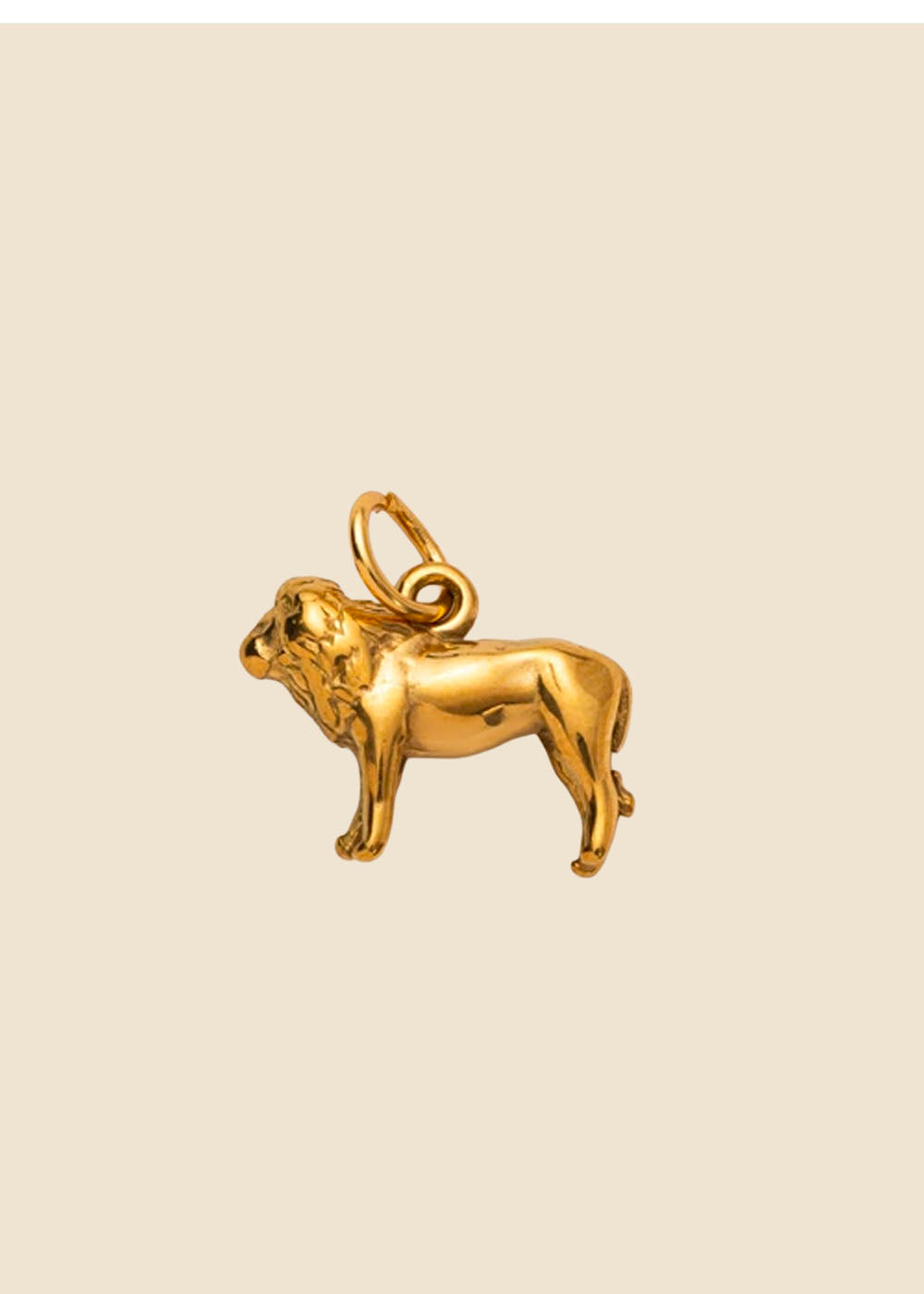 Lion Charm – Sculpted Gold