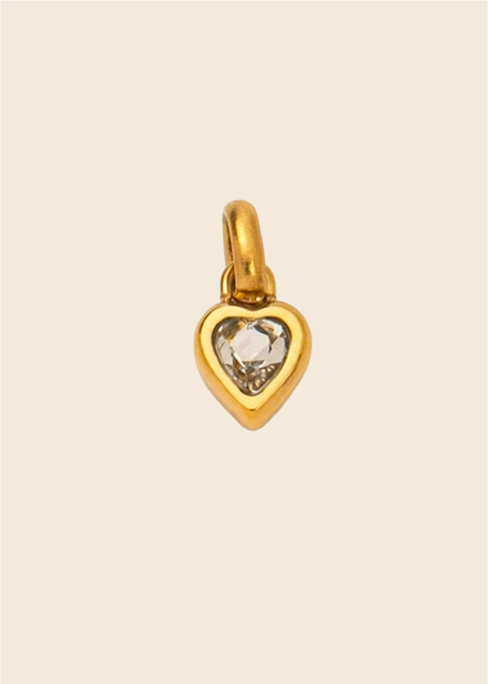 Birthstone Heart Charm – Polished Gold