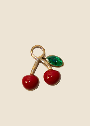Red Cherry Charm for Eli & Kai leather journals
