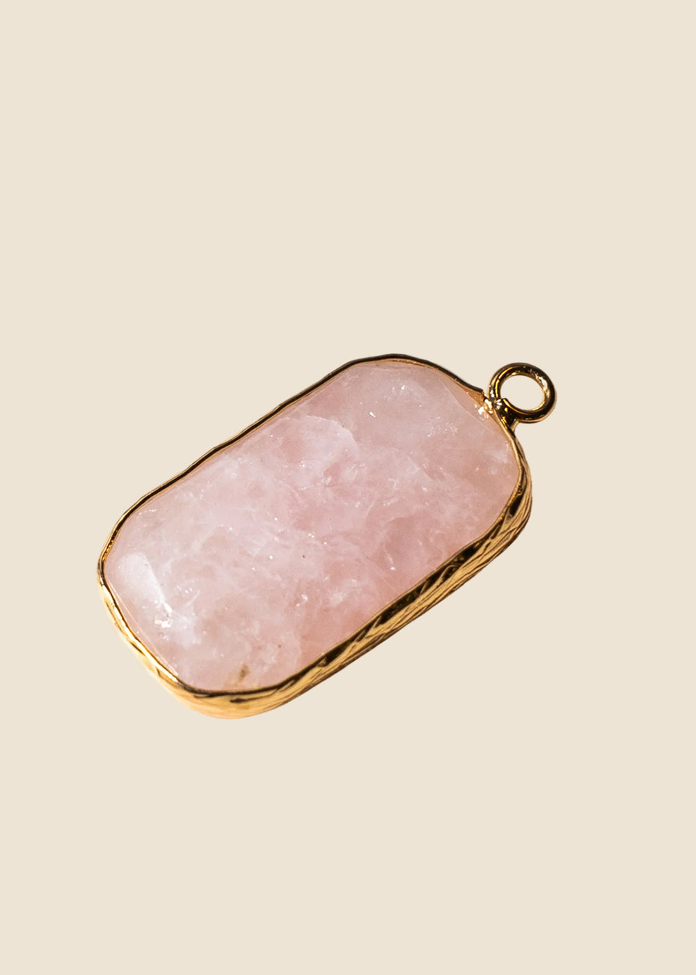 Rose Quartz Rectangle Charm for Eli & Kai leather journals
